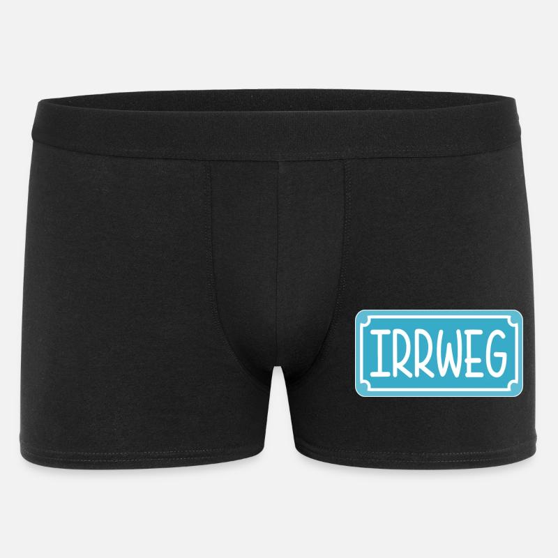 Irrweg Schild - Männer Boxer Shorts - Schwarz