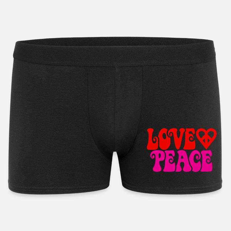 Love and peace - Männer Boxer Shorts - Schwarz