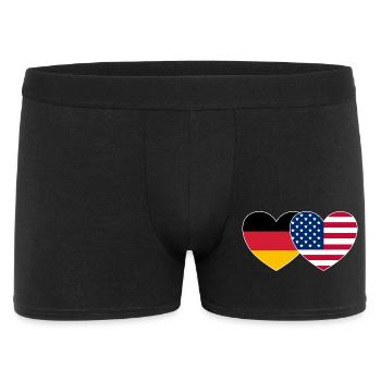 Germany USA Flag Heart - Men's Boxer Shorts - black - Front