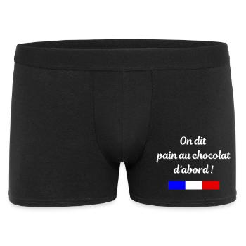 On dit pain au chocolat d'abord - Boxer Homme - noir - Devant