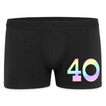Geburtstagsgeschenk, 40 pastell Verlauf - Männer Boxer Shorts - Schwarz - Vorne
