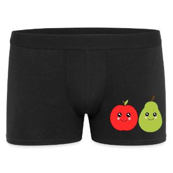 Kawaii Birne Kawaii Früchte Kawaii Obst Apfel - Männer Boxer Shorts - Schwarz - Vorne