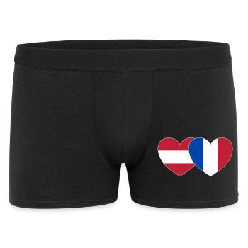Autriche France Drapeau Cœur - Boxer Homme - noir - Devant