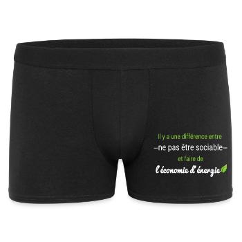 Economie d énergie cadeau humour - Boxer Homme - noir - Devant