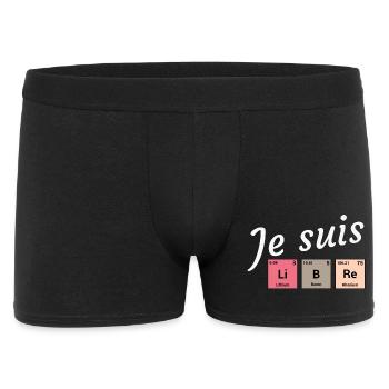 Je suis libre en éléments périodiques - Boxer Homme - noir - Devant
