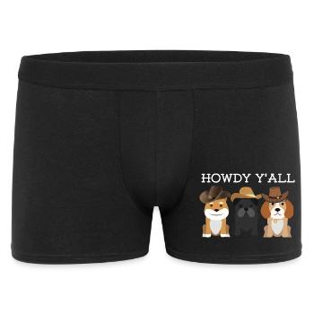 Howdy Y'all - Dog Lovers - Männer Boxer Shorts - Schwarz - Vorne