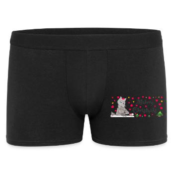 Cult Wolf Christmas, MÄHrry Christmäh's Heart - Men's Boxer Shorts - black - Front