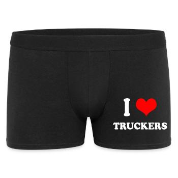 Ich liebe Truckers - Männer Boxer Shorts - Schwarz - Vorne