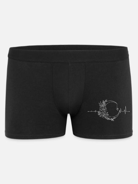 Floral Heartbeat Circle - Men's Boxer Shorts - black