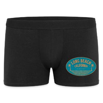 Long Beach California Retro Strandmotiv - Männer Boxer Shorts - Schwarz - Vorne