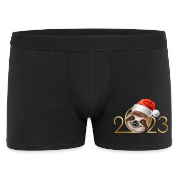 Paresseux du Nouvel An 2023 - Boxer Homme - noir - Devant