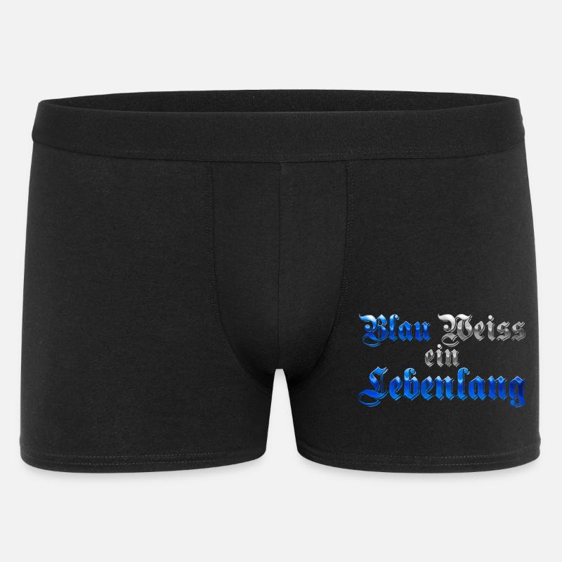 Blau Weiss ein Lebenlang - Männer Boxer Shorts - Schwarz
