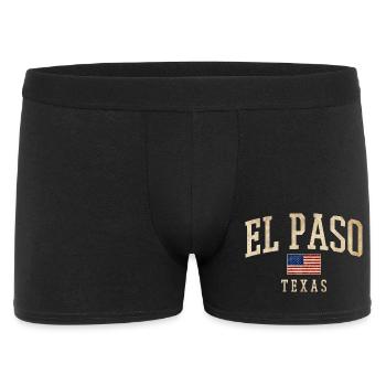 El Paso Texas Vintage Americana - Männer Boxer Shorts - Schwarz - Vorne