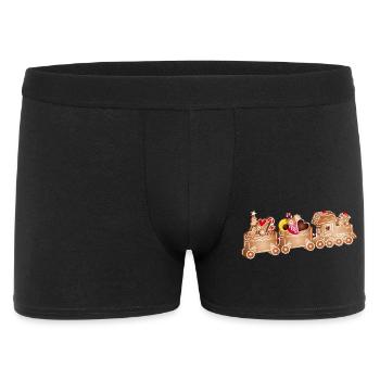 magical 3D gingerbread railway for Christmas - Men's Boxer Shorts - black - Front