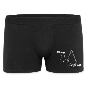 Santa peeing on Tree, Merry Christmas, Christmas - Men's Boxer Shorts - black - Front