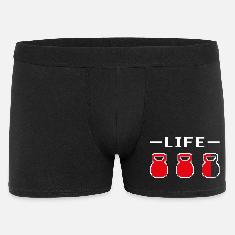 Kettlebell Life Pixelated Dark - Männer Boxer Shorts - Schwarz