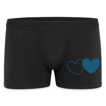 blue heart heart gift Valentine's Day couples - Men's Boxer Shorts - black - Front