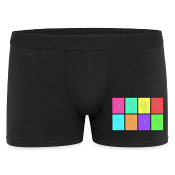 Rocksänger in der Pop Art - Männer Boxer Shorts - Schwarz - Vorne