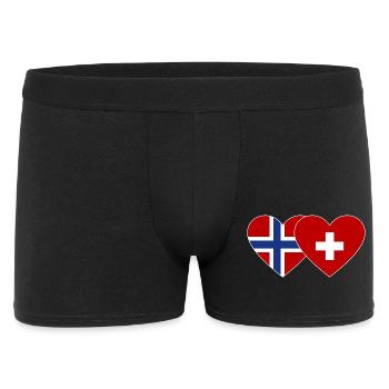 Norvège Suisse Flag Heart - Boxer Homme - noir - Devant