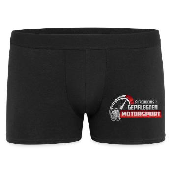 Freunde des gepflegten Motorsport - Männer Boxer Shorts - Schwarz - Vorne