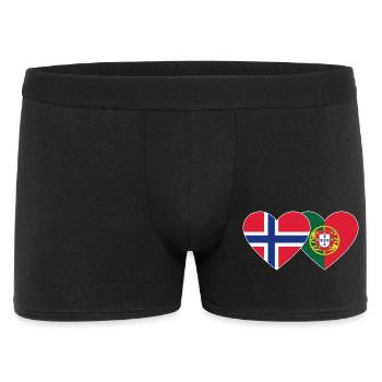 Norvège Portugal Flag Coeur - Boxer Homme - noir - Devant