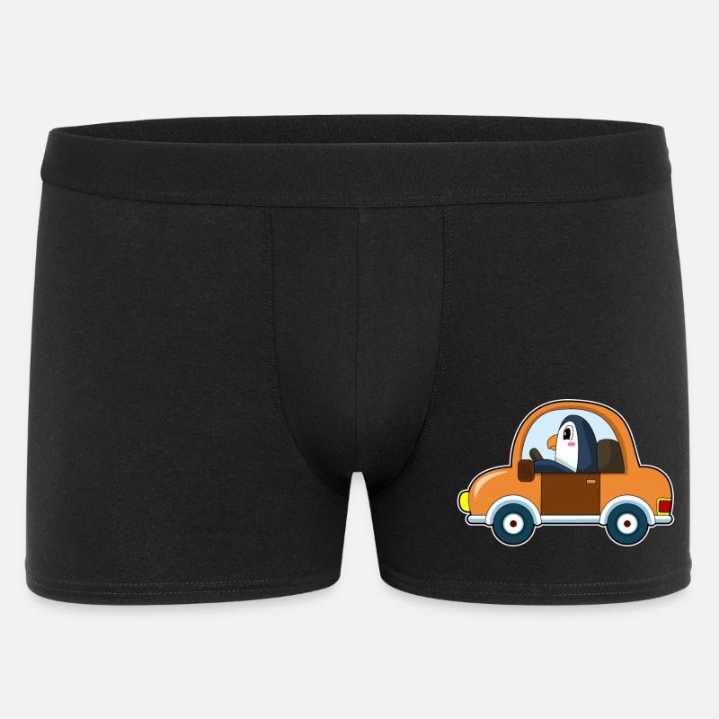Pinguin Auto - Männer Boxer Shorts - Schwarz