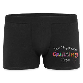 Life Happens Quilting Helps - Crafting T-Shirt - Men's Boxer Shorts - black - Front