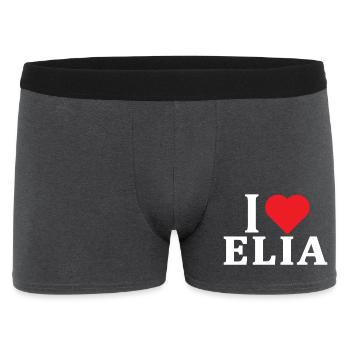 t-shirt I love Elia t-shirt gift idea - Men's Boxer Shorts - charcoal grey - Front
