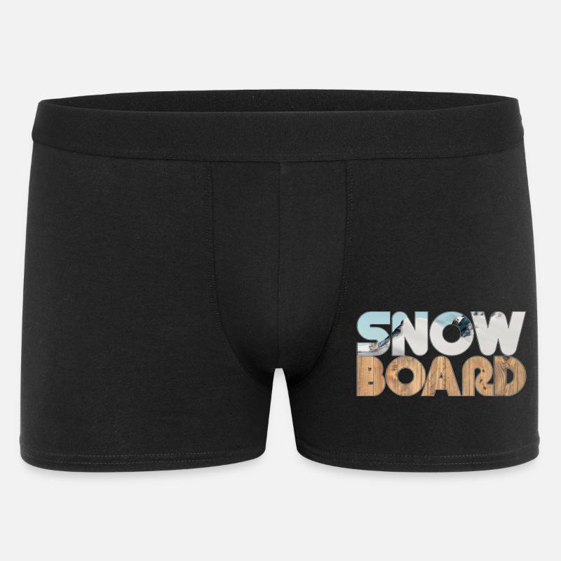 Snow and Board - Männer Boxer Shorts - Schwarz