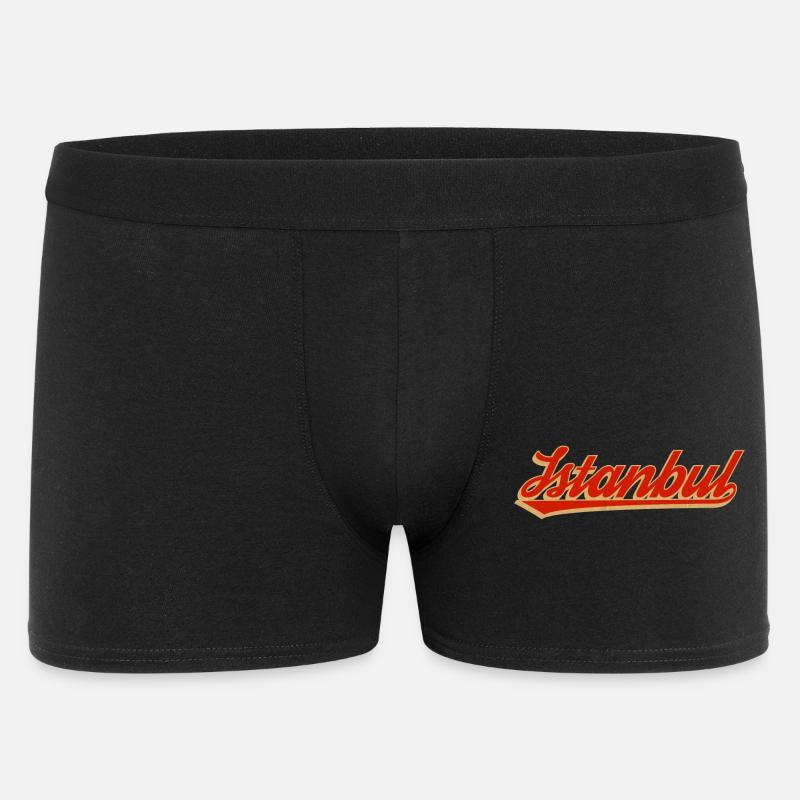 Istanbul Retro Script Logo - Männer Boxer Shorts - Schwarz