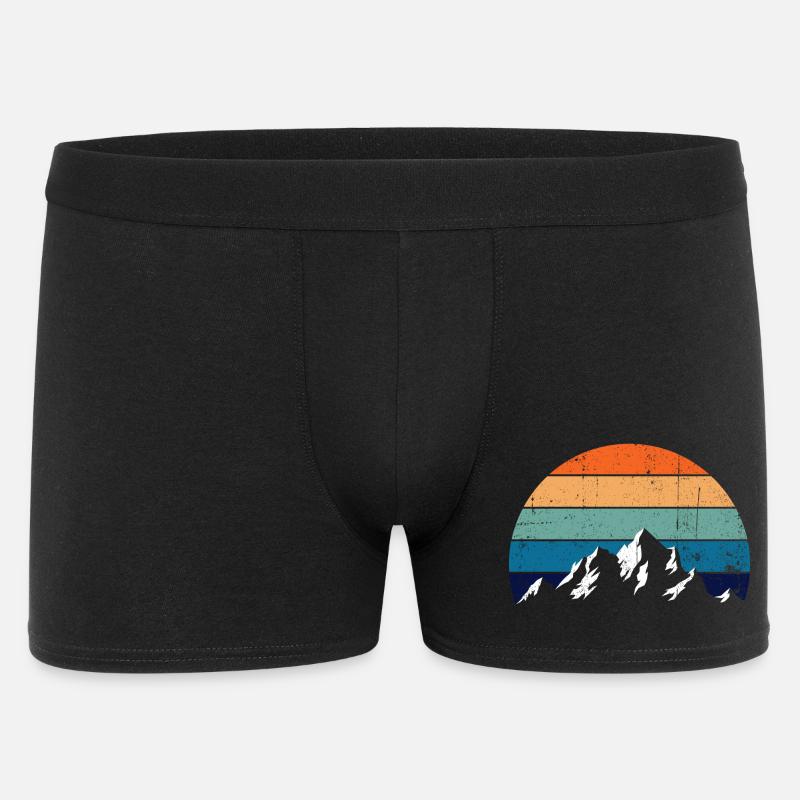Retro Mountain Sunset Gradient - Männer Boxer Shorts - Schwarz