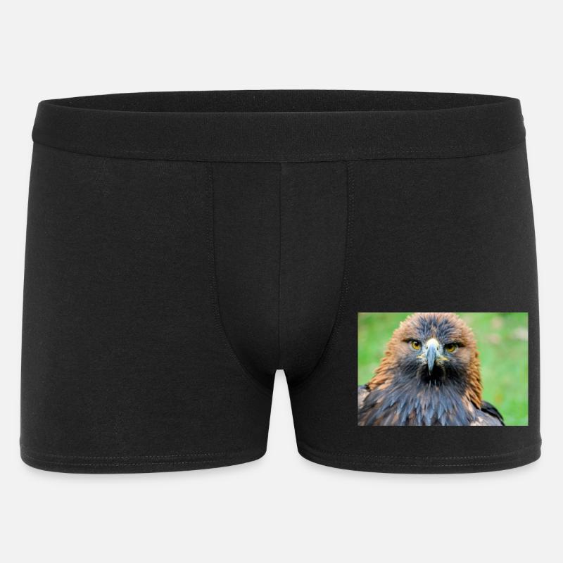 Adlerblick im Morgenlicht - Männer Boxer Shorts - Schwarz