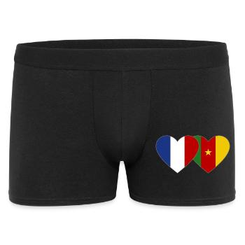 France Cameroon Flag Heart - Men's Boxer Shorts - black - Front