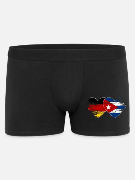 Germany Cuba flag used heart - Men's Boxer Shorts - black