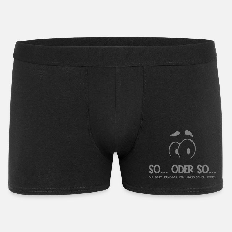 So...Oder So: Hässlicher Vogel - Grau - Männer Boxer Shorts - Schwarz