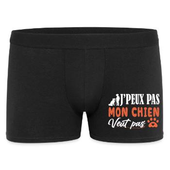 J'peux pas Mon Chien veut pas Chiot - dog lover - Boxer Homme - noir - Devant