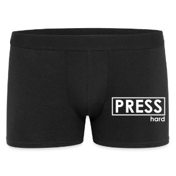 PRESS hard - Männer Boxer Shorts - Schwarz - Vorne
