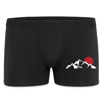 Crimson Sun Over Snowy Peaks - Men's Boxer Shorts - black - Front