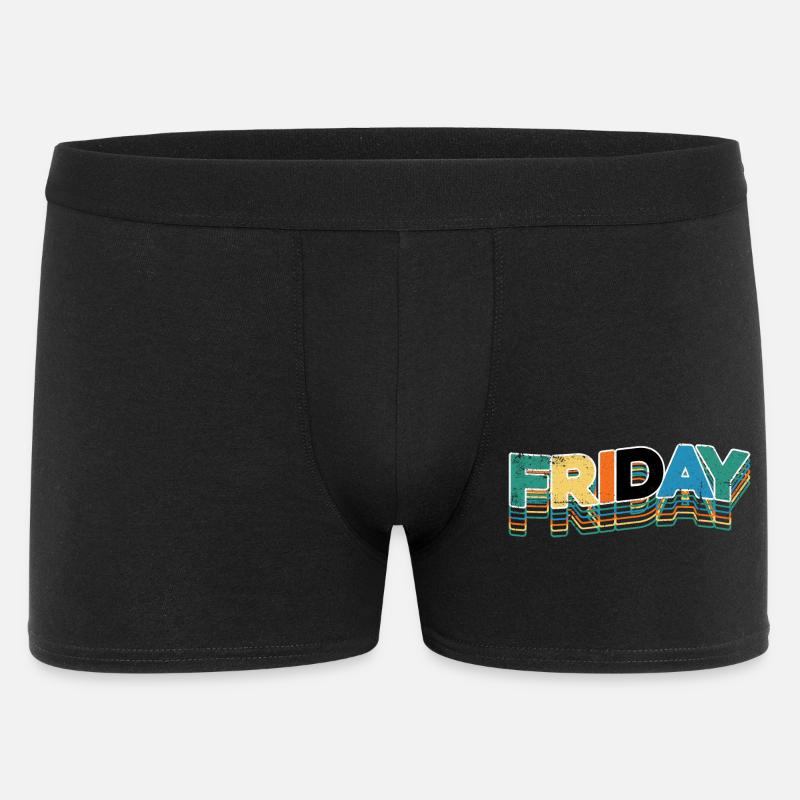 Friday Retro Stack Letters - Men's Boxer Shorts - black