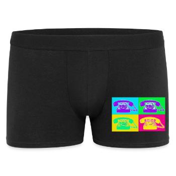 Téléphone Pop Art Quadri Néon - Boxer Homme - noir - Devant
