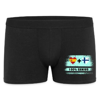 Spain and Finland flag 100% genius - Men's Boxer Shorts - black - Front