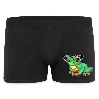 Frosch Sekretärin Brille Büro - Männer Boxer Shorts - Schwarz - Vorne