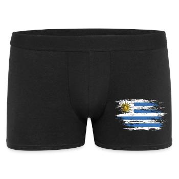 Uruguay Flagge used - Männer Boxer Shorts - Schwarz - Vorne