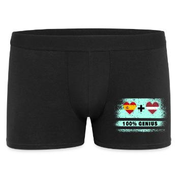 Spanien und Lettland 100% Flaggengenie - Männer Boxer Shorts - Schwarz - Vorne