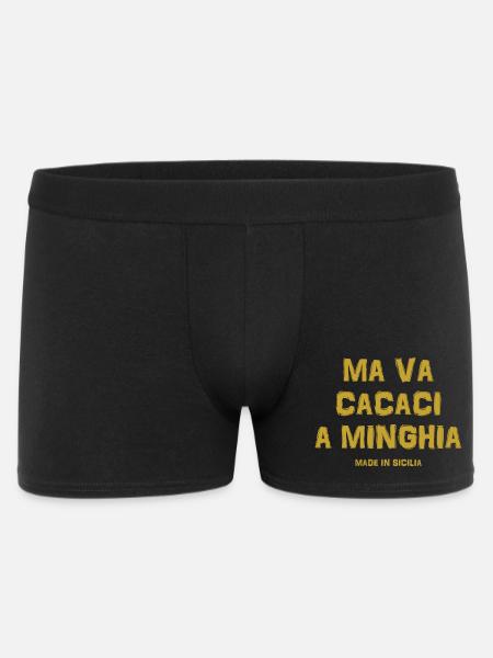 Sicilia t-shirt maglietta testo siciliano - Boxer da uomo - nero