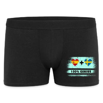 Spain and Sweden flag 100% genius - Men's Boxer Shorts - black - Front