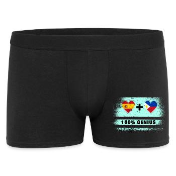 Spain and the Philippines flag 100% genius - Men's Boxer Shorts - black - Front