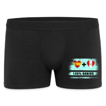 Spain and Peru flag 100% genius - Men's Boxer Shorts - black - Front