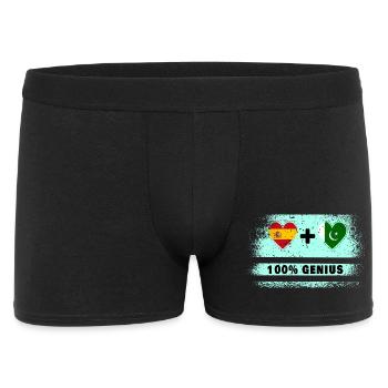 Spain and Pakistan flag 100% genius - Men's Boxer Shorts - black - Front