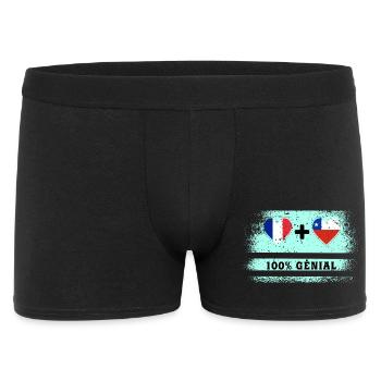 Drapeau France et Chili 100% génial - Boxer Homme - noir - Devant